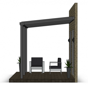 Preview: Überdachung mit 16 mm Polycarbonat, 7 x 2,5 m